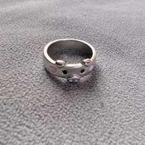 Adorable silver pig face ring size 7.5